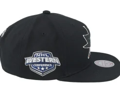San Jose Sharks Conference Patch Black Snapback - Mitchell & Ness
