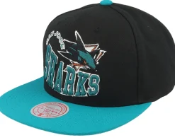 San Jose Sharks Crooked Path Black Snapback - Mitchell & Ness