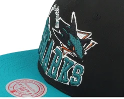 San Jose Sharks Crooked Path Black Snapback - Mitchell & Ness