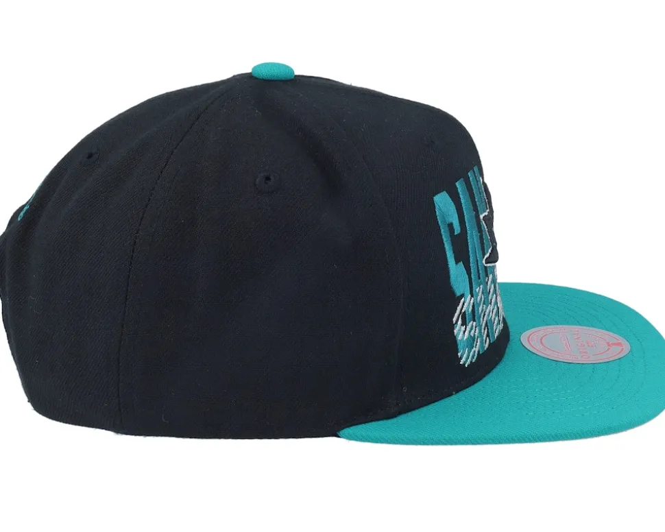 San Jose Sharks Cross Check Black Snapback - Mitchell & Ness