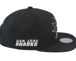 San Jose Sharks Evergreen Black/White Snapback - Mitchell & Ness