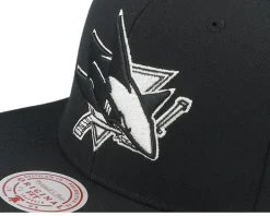 San Jose Sharks Evergreen Black/White Snapback - Mitchell & Ness