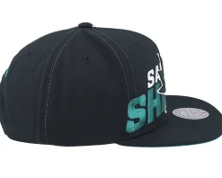 San Jose Sharks Full Frontal Black Snapback - Mitchell & Ness