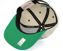 San Jose Sharks Pop Panel Off White/Teal Snapback - Mitchell & Ness