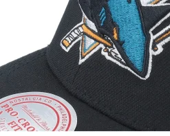 San Jose Sharks Team Ground 2.0 Pro Black Adjustable - Mitchell & Ness