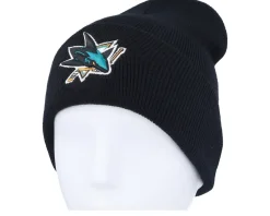 San Jose Sharks Terrain Knit Solid Black Cuff - American Needle
