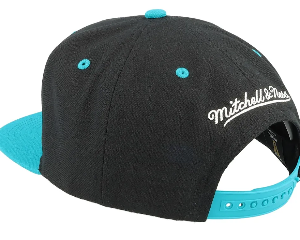 San Jose Sharks Transcript Black/Teal Snapback - Mitchell & Ness