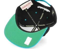 San Jose Sharks Transcript Black/Teal Snapback - Mitchell & Ness