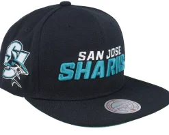 San Jose Sharks Triple Play Black Snapback - Mitchell & Ness