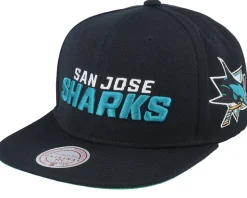 San Jose Sharks Triple Play Black Snapback - Mitchell & Ness