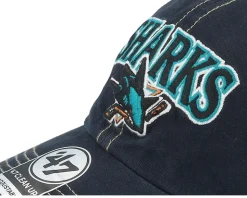 San Jose Sharks Tuscaloosa Clean Up Dad Cap Vintage Black/Beige Trucker - 47 Brand
