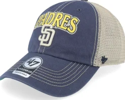 San Jose Sharks Tuscaloosa Clean Up Dad Cap Vintage Black/Beige Trucker - 47 Brand