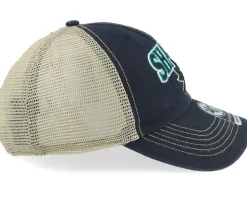 San Jose Sharks Tuscaloosa Clean Up Dad Cap Vintage Black/Beige Trucker - 47 Brand