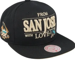 San Jose Sharks With Love Black Snapback - Mitchell & Ness