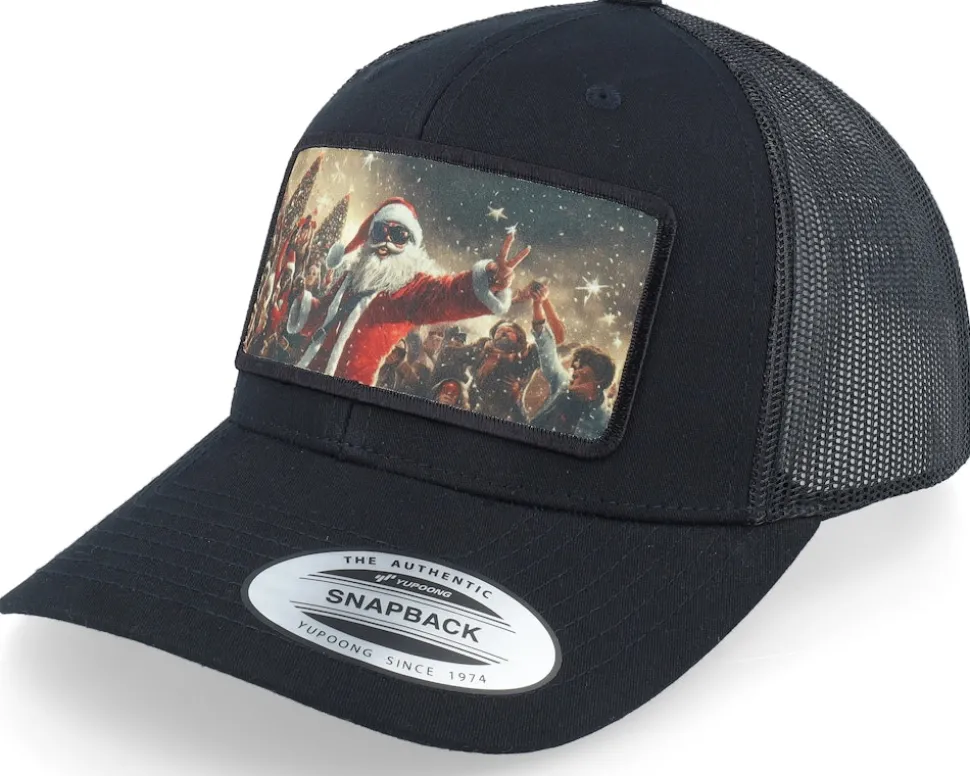 Santa Claus All In X-mas Party Black Trucker - Ho-Ho-Hats