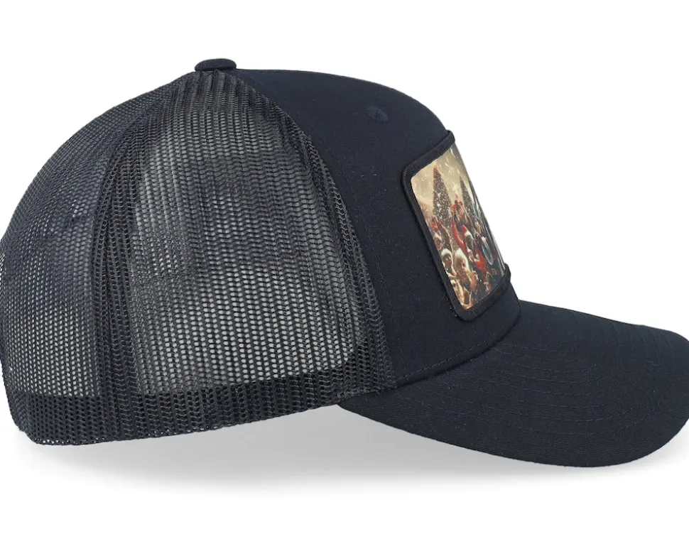 Santa Claus All In X-mas Party Black Trucker - Ho-Ho-Hats
