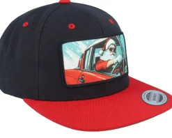 Santa Claus Going For A Ride Black/Red Snapback - Ho-Ho-Hats