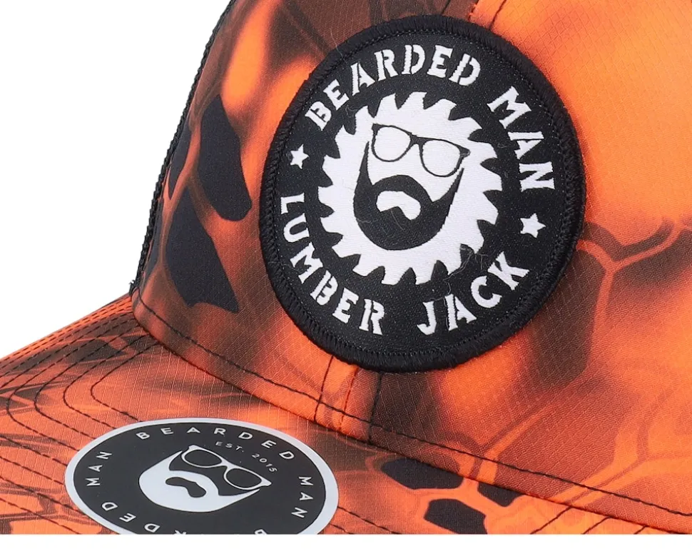 Saw Blade Logo 112p Kryptek Inferno/Black Trucker - Bearded Man