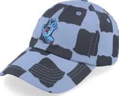 Screaming Mini Hand Dusty Blue Check Dad Cap - Santa Cruz