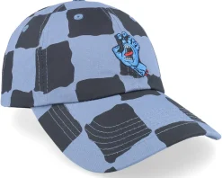 Screaming Mini Hand Dusty Blue Check Dad Cap - Santa Cruz