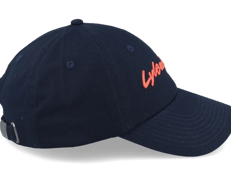 Script Embroidery Baseball Cap Dark Navy Dad Cap - Lyle & Scott