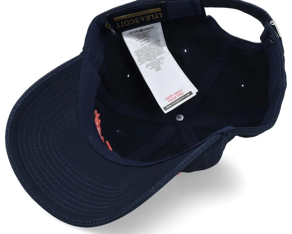 Script Embroidery Baseball Cap Dark Navy Dad Cap - Lyle & Scott