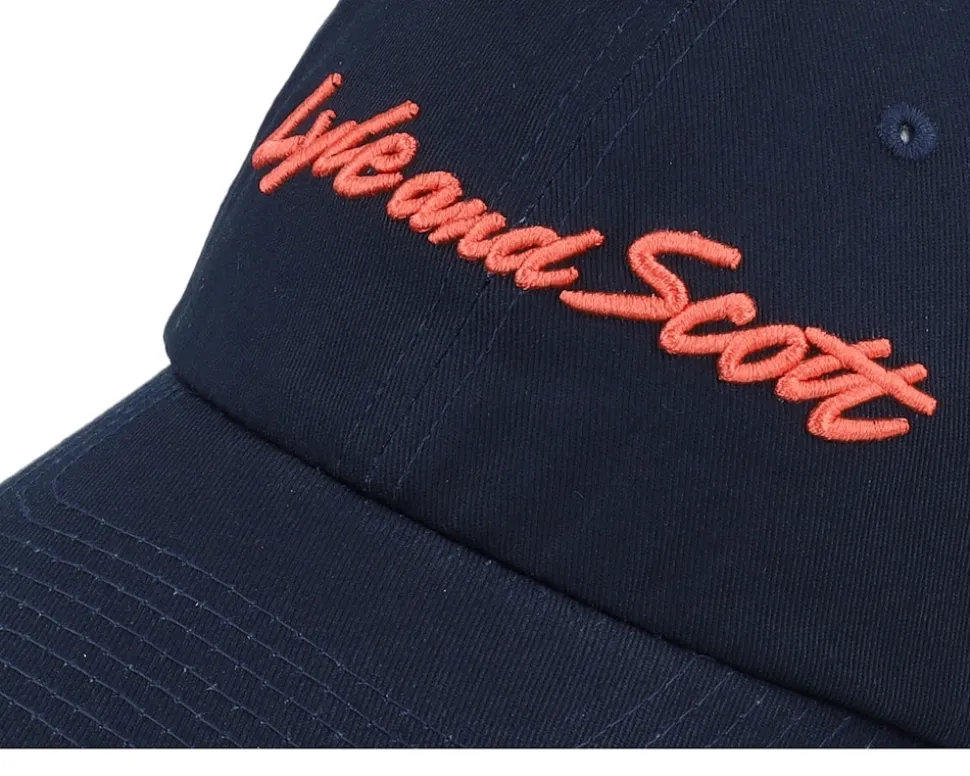 Script Embroidery Baseball Cap Dark Navy Dad Cap - Lyle & Scott