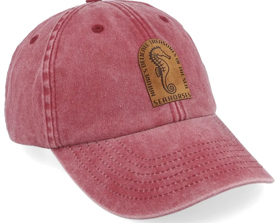 Sea Horse Vintage Washed Red Dad Cap - Iconic