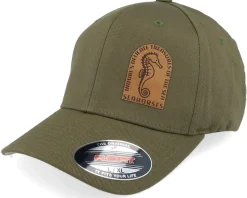 Sea Horse Wooly Combed Olive Flexfit - Iconic