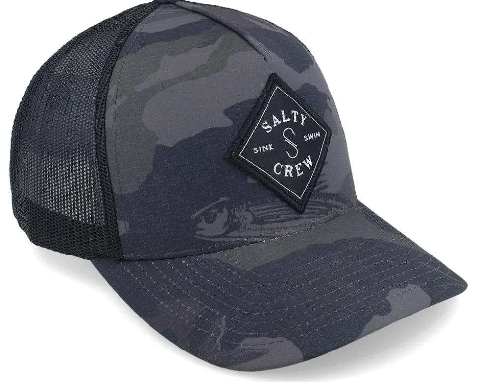 Sea Line Retro Black Camo Trucker - Salty Crew