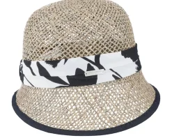 Seagras Cloche With Trimming Nature-Black Straw Hat - Seeberger
