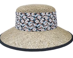 Seagras Floppy With Small Nature-Black Straw Hat - Seeberger
