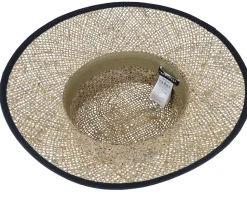 Seagras Floppy With Small Nature-Black Straw Hat - Seeberger