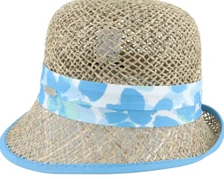 Seagras Leaf Print Natural/Light Blue Cloche - Seeberger