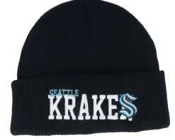 Seattle Kraken Billboard Knit Black Cuff - Mitchell & Ness