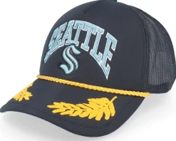 Seattle Kraken Gold Leaf Black Trucker - Mitchell & Ness