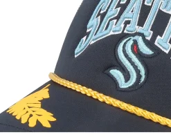 Seattle Kraken Gold Leaf Black Trucker - Mitchell & Ness