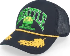 Seattle Kraken Gold Leaf Black Trucker - Mitchell & Ness