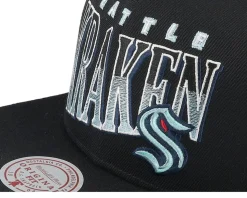 Seattle Kraken Line Work Black Snapback - Mitchell & Ness