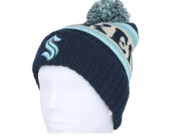 Seattle Kraken Pillow Line Navy/Ivory/Seafoam Pom - American Needle