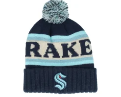 Seattle Kraken Pillow Line Navy/Ivory/Seafoam Pom - American Needle