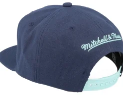 Seattle Kraken Retro Lock Up Navy Snapback - Mitchell & Ness
