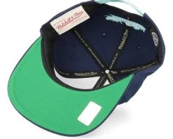 Seattle Kraken Retro Lock Up Navy Snapback - Mitchell & Ness