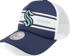 Seattle Kraken Sideline Navy/White A-frame Trucker - Mitchell & Ness