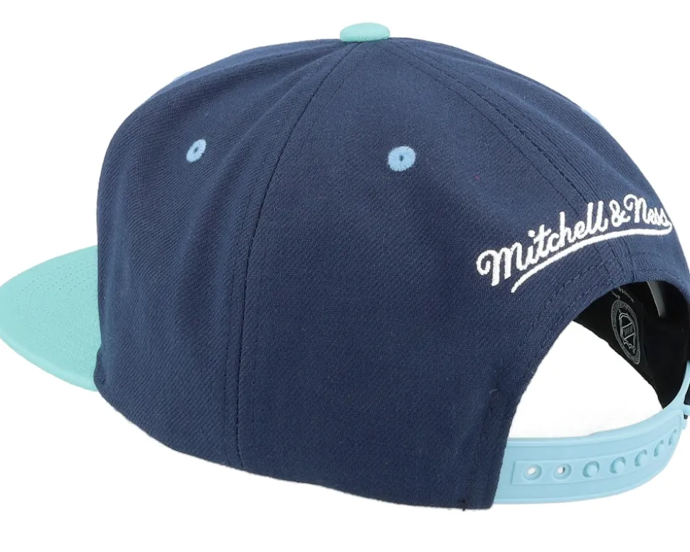 Seattle Kraken Transcript Navy/Light Blue Snapback - Mitchell & Ness