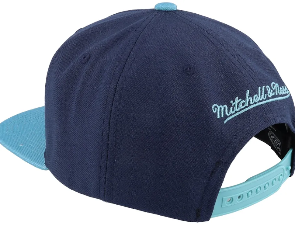 Seattle Kraken Vintage Script Navy/Blue Snapback - Mitchell & Ness