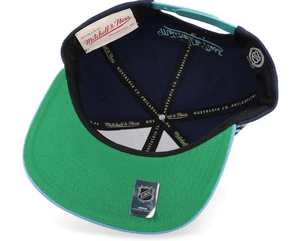 Seattle Kraken Vintage Script Navy/Blue Snapback - Mitchell & Ness