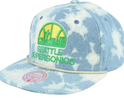 Seattle Supersonics Acid Wash Blue Snapback - Mitchell & Ness