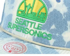 Seattle Supersonics Acid Wash Blue Snapback - Mitchell & Ness