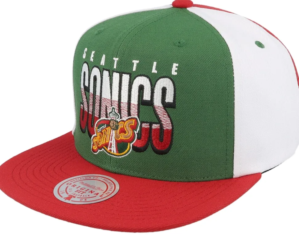Seattle Supersonics Billboard 2 Hwc Green/Red Snapback - Mitchell & Ness